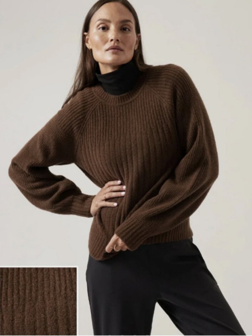 Athleta Layover Crew Sweater; NWT; XL; Brown